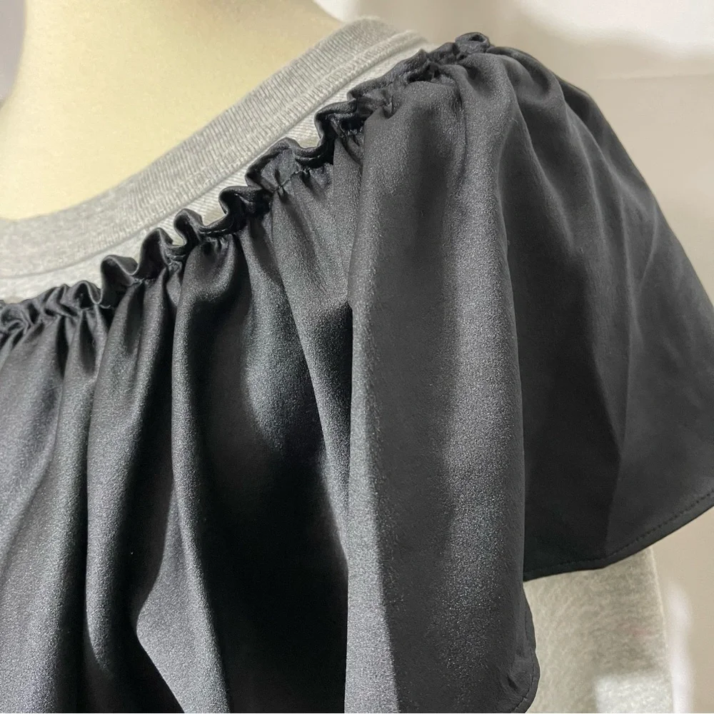 J. Crew Asymmetrical Ruffle Sweatshirt